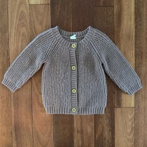 H&M Baby Girls Chunky Sweater Knit Cardigan Dusty Mauve Pink Purple 18 Months